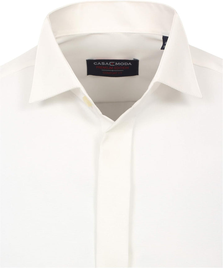 CASAMODA Herren Popeline Hemd unifarben 005350 Comfort Fit Standard 38 Grosse Grössen Champagner, St