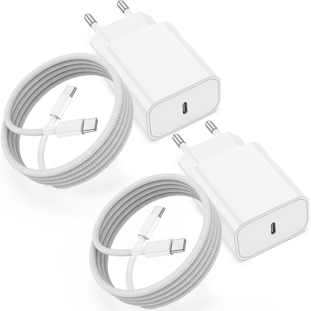USB C Ladegerät mit Kabel，2Pack 20W USB C Schnellladegerät mit 2M USB C Ladekabel for für Apple iPho