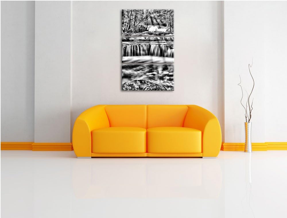 Pixxprint Bach in Herbstlandschaft als Leinwandbild/Grösse: 3 Teilig (120x80) cm/Wandbild/Kunstdruck