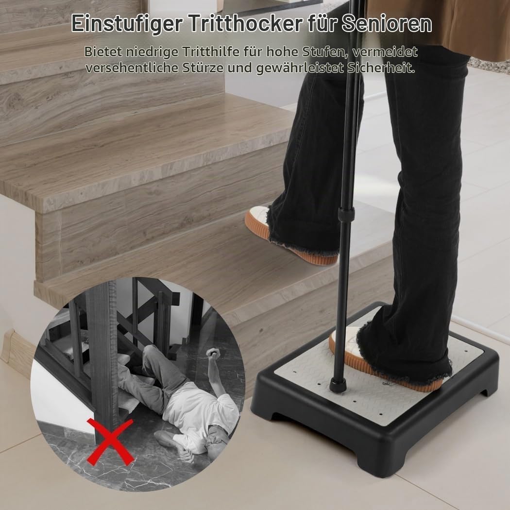 EIN-Stufen-Tritt für Senioren, rutschfeste Mobilitätsstufe für Treppen, Betten und Autos, 440 lbs Tr