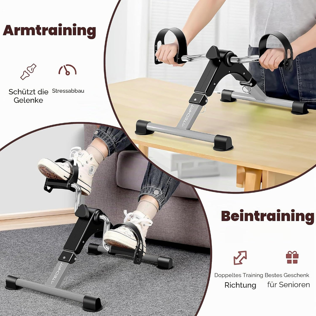 Techfit Pedal-Ausbilder, Mini-Heimtrainer für Heim und Büro, leichte Trainingsmaschine für Arme und