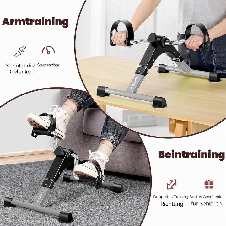 Techfit Pedal-Ausbilder, Mini-Heimtrainer für Heim und Büro, leichte Trainingsmaschine für Arme und
