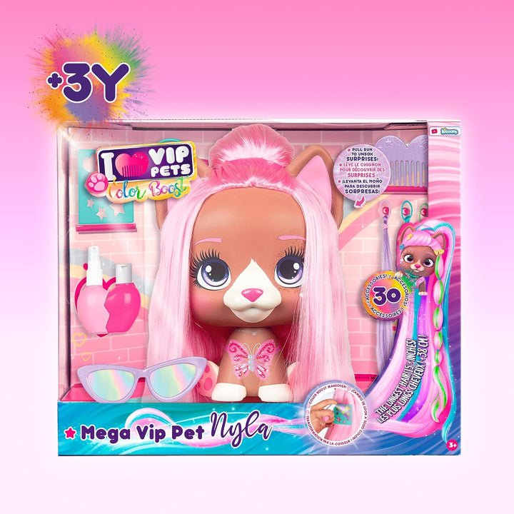 VIP PETS Mega Pet Nyla | Styling Head Puppe mit extra langen Haaren; leicht zu kämmen und stylen; mi