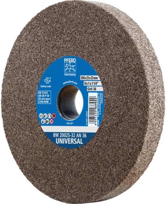 PFERD Schleifbockscheibe UNIVERSAL, 200x25x32mm, A36, 39009711 – Harte Schleifscheibe für universell