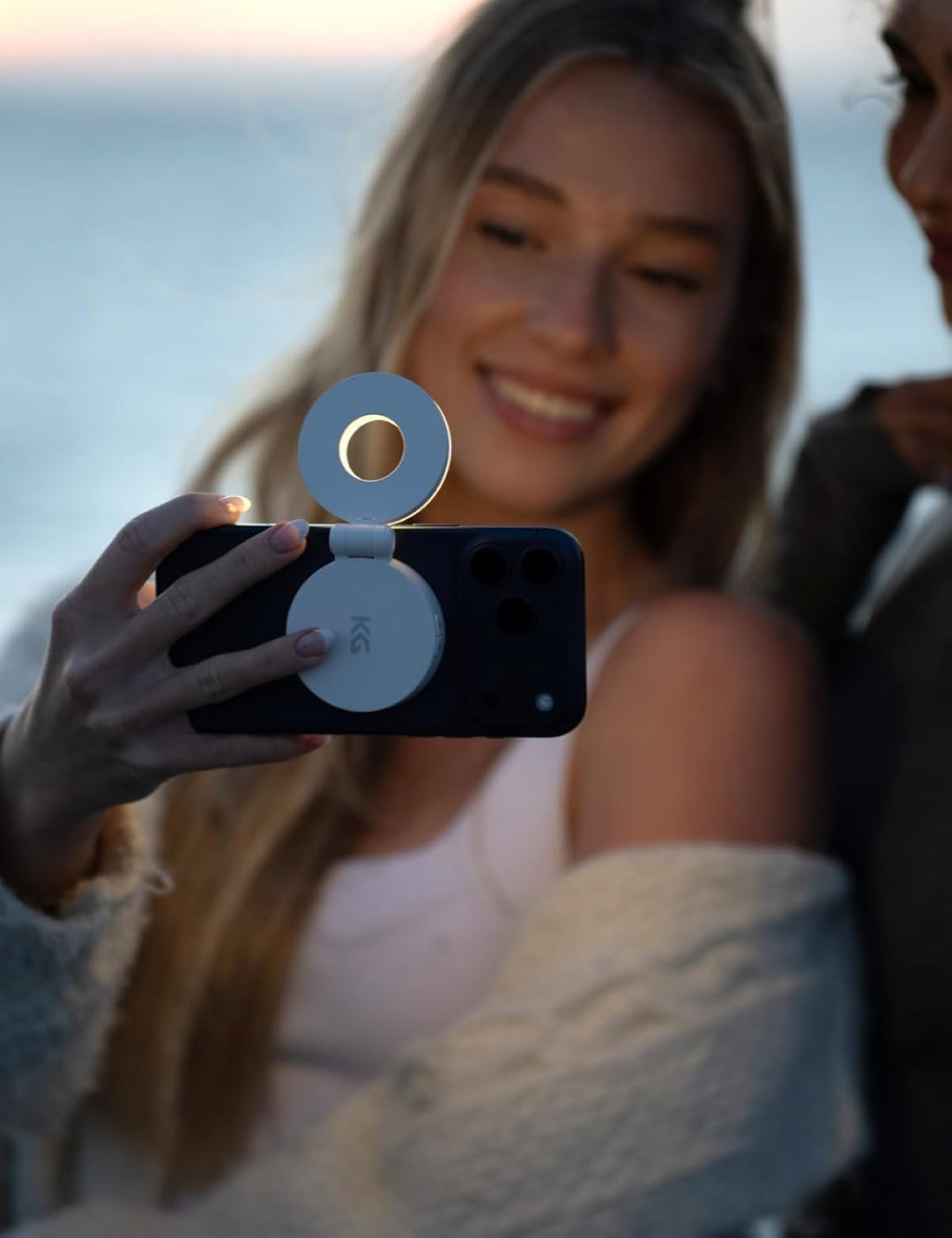 KraftGeek Magnetische Selfie Licht Kompatibel mit Magsafe, Tragbares LED Handy Licht für iPhone/Andr