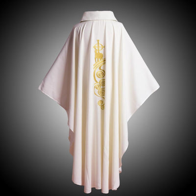 BLESSUME Chasuble Kirche Pastoren gewänder Lamm Gestickte Priester Robe Weiss Weiss Einheitsgrösse,