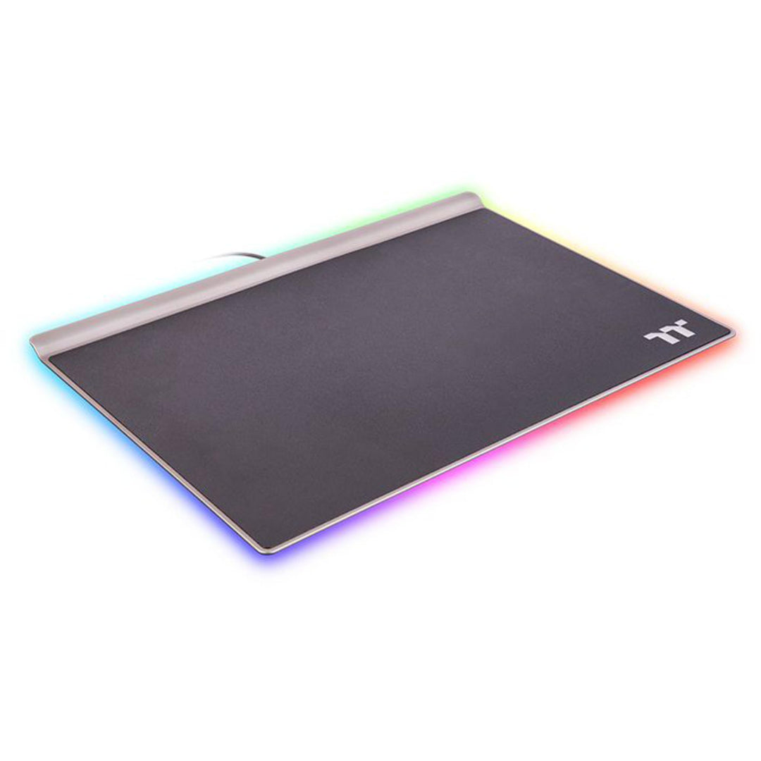 Thermaltake Argent MP1 RGB Gaming Mousepad 359 mm x 254 mm Aluminium-Grundplatte rutschfeste Gummiun