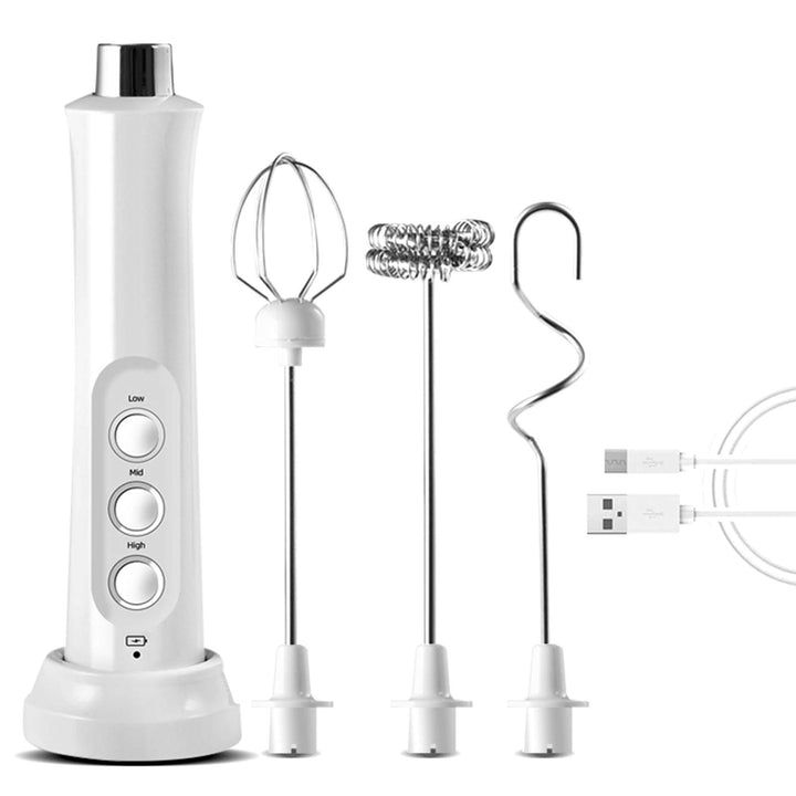 Milchaufschäumer, Wiederaufladbarer USB-Milchaufschäumer Handheld Electric 3-Gang-Schaumbildner Mit
