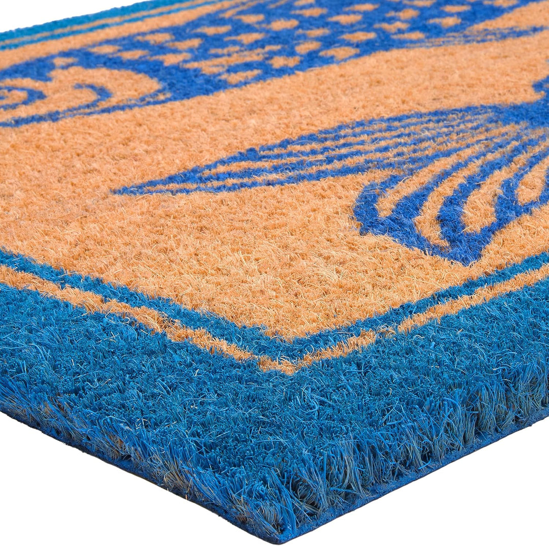 BRUBAKER Fussmatte für Aussen und Innen - Fische Blau - 45 x 75 cm Schmutzfangmatte aus 100% Kokos -