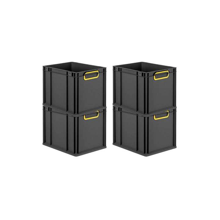 PROREGAL SuperSparSet 4x Eurobox NextGen Color | HxBxT 32x30x40cm | 30 Liter | Griffe gelb geschloss