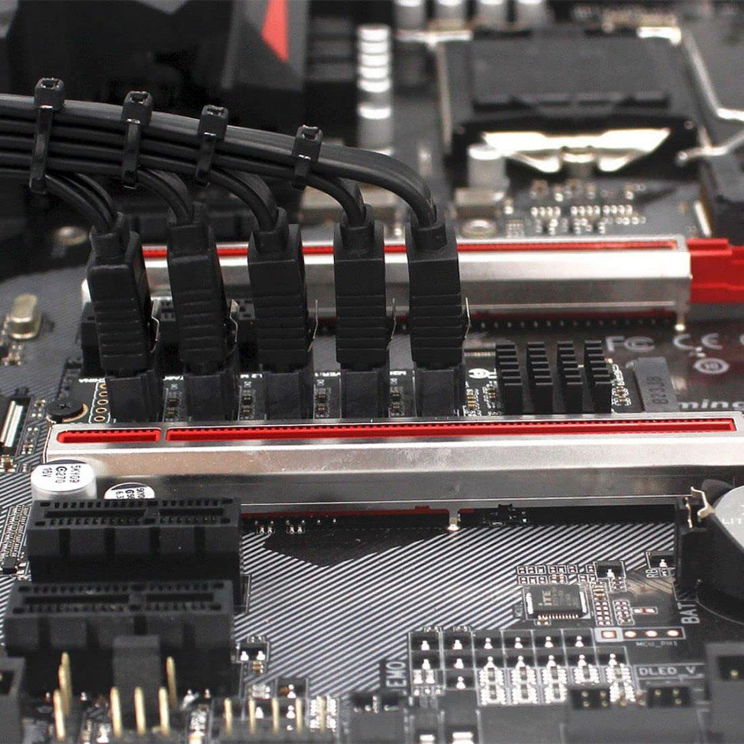 chenyang 5 Ports M.2 auf SATA Adapter, B+M Key NGFF 1 auf 5 SATA 3.0 Port Erweiterungskarte mit JMB5