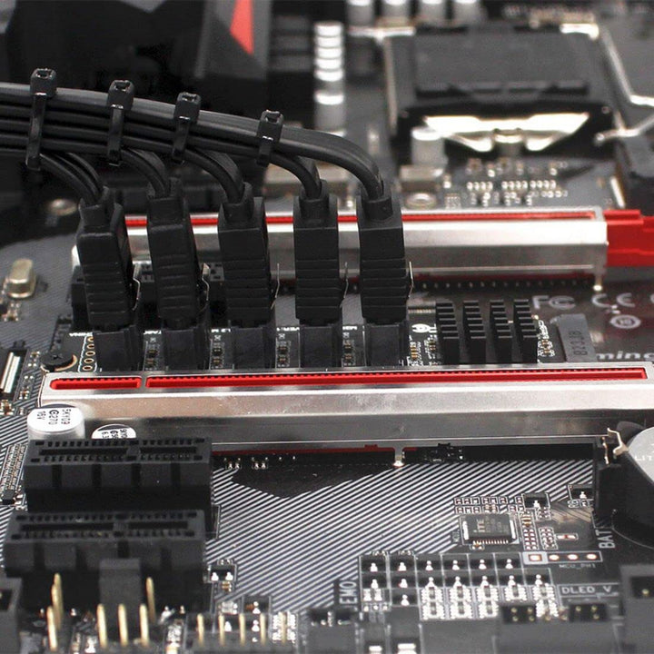 ChenYang 5 Ports M.2 auf SATA Adapter, M Key NVME 1 auf 5 SATA 3.0 Port Erweiterungskarte mit JMB585