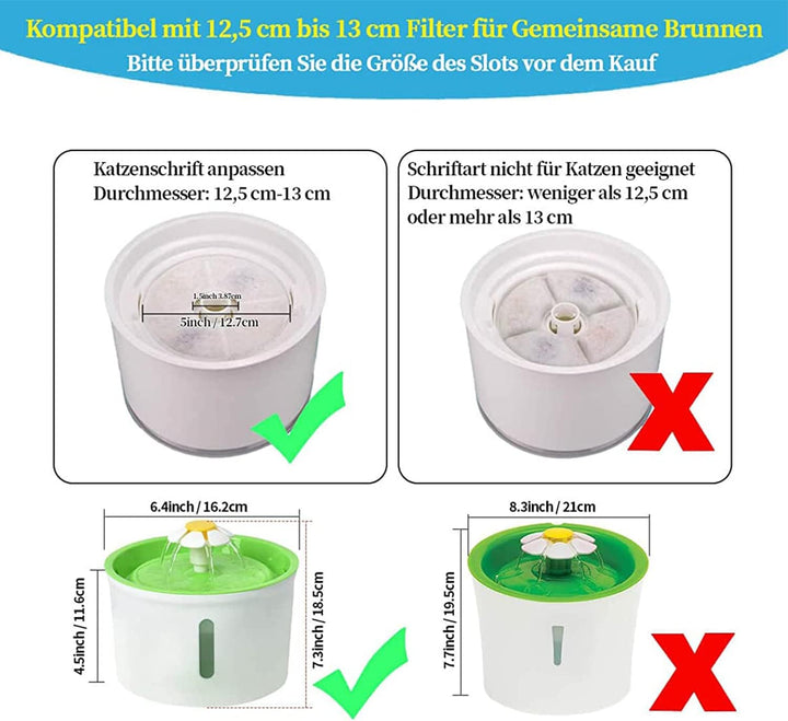 12- Stück Katze Wasser Brunnen Filter, Cat Fountain Ersatzfilter, Trinkbrunnen Für Katze, mit Katzen