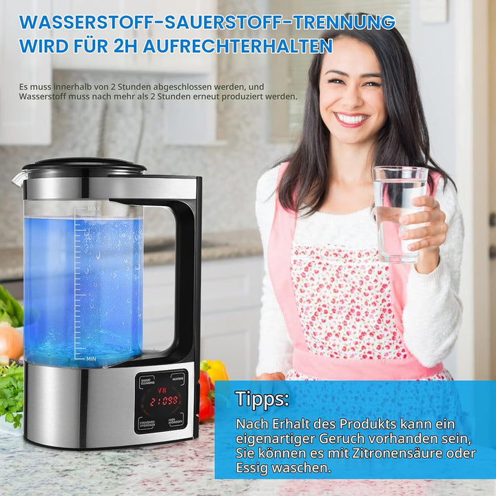2L Wasserstoff Wassergenerator,Wasserstoff Generator Wasserstoffreiche Tragbar Wasserstoffgeneratore
