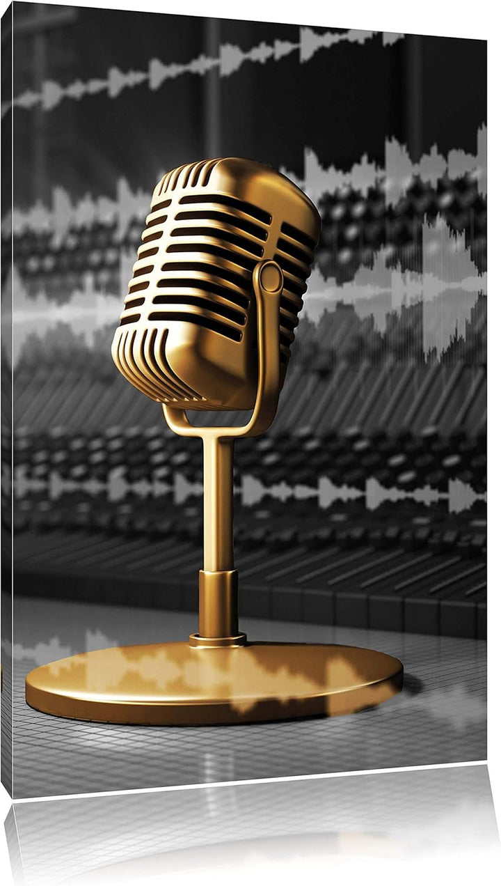 Pixxprint Cooles Musikstudio schwarz/weiss, Format: 80x120 auf hochkantiges Leinwand, 80x120