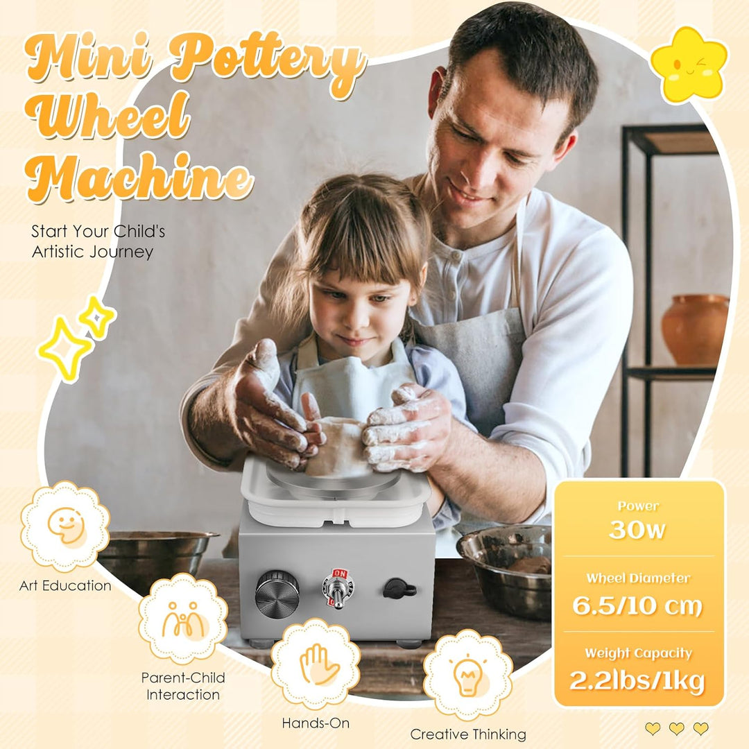 Töpferscheibe Elektrisch, Mini Electric Pottery Wheel 2000 U/min Einstellbare Geschwindigkeit mit Ab