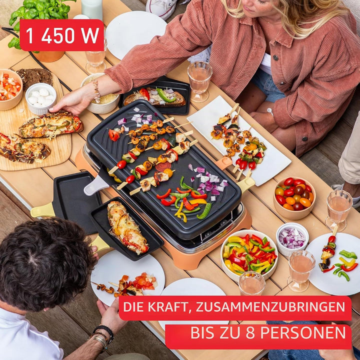 Tefal Food & Co RE650J10 Multifunktions-Raclette für drinnen und draussen, vielseitiges Kochen, Tapa