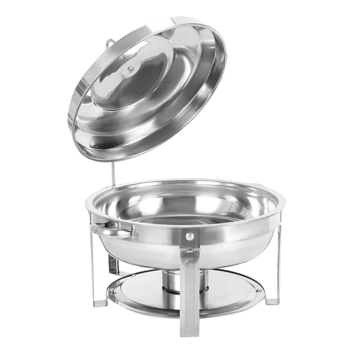 Hot Pot Heizung aus Edelstahl, 7.5L Runder Chafing Dish Speisenwärmer aus Edelstahl, Warmhaltebehält
