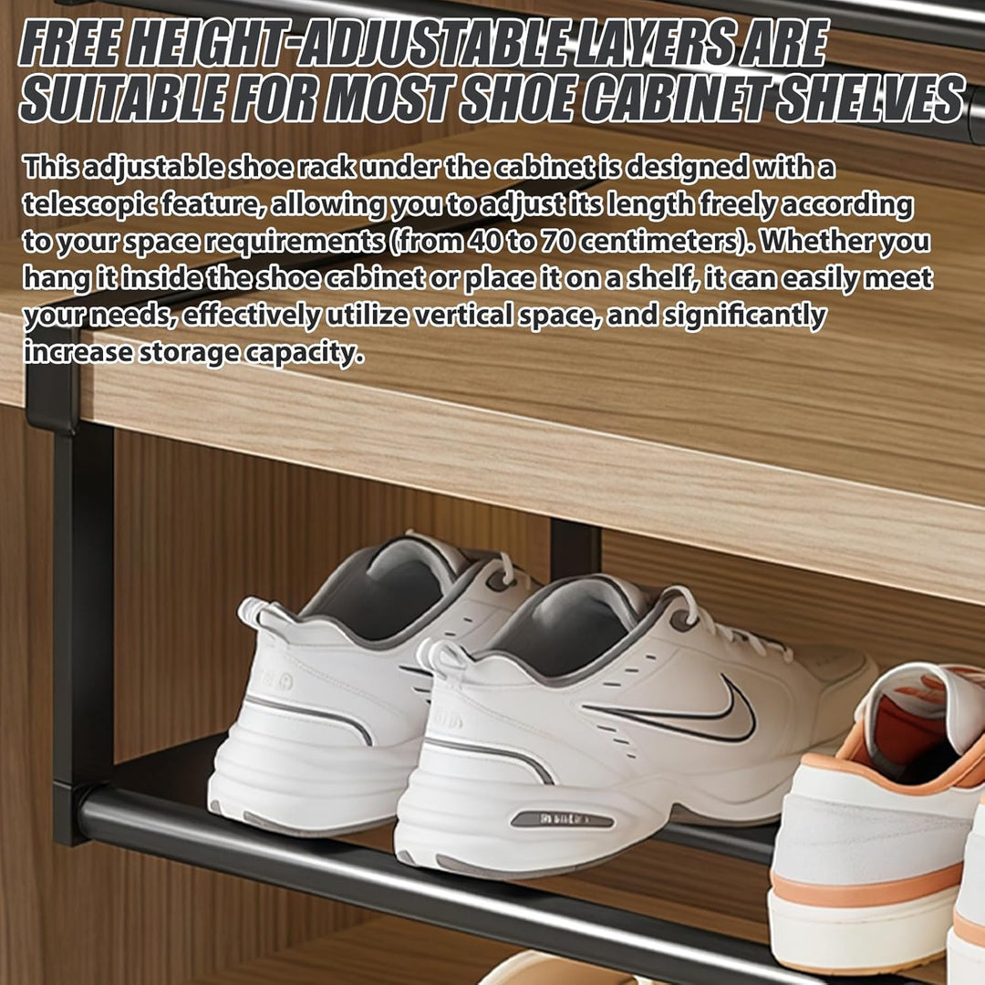 2 Stück Verstellbares Regal Unter Dem Schrank Schuhstapler: Erweiterbarer 40-70cm Ausziehbarer Schuh