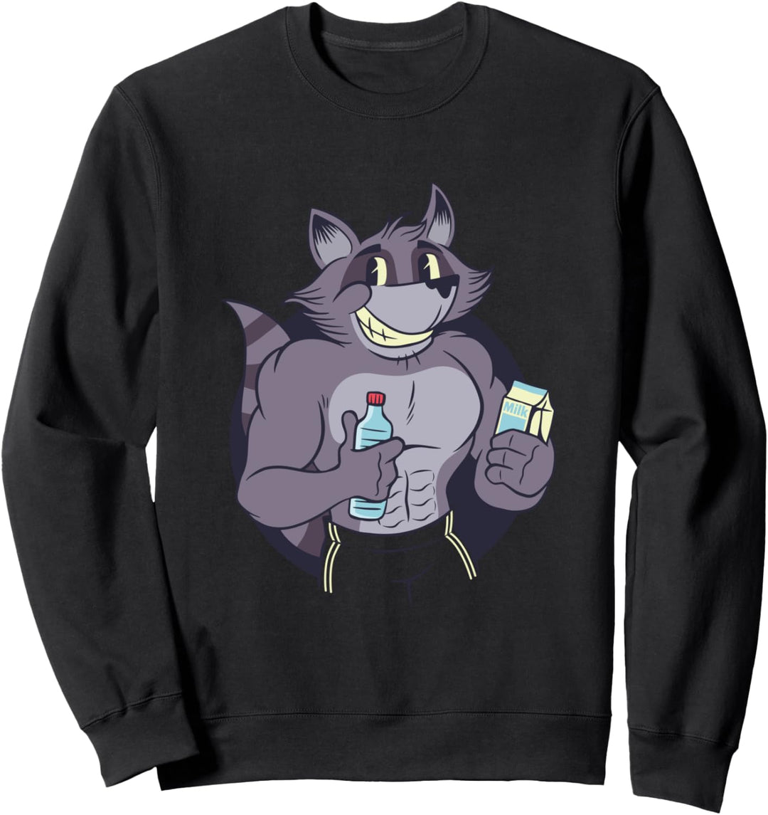 Waschbärbauch Waschbär Waschbrettbauch Six Pack Fitness Gym Sweatshirt