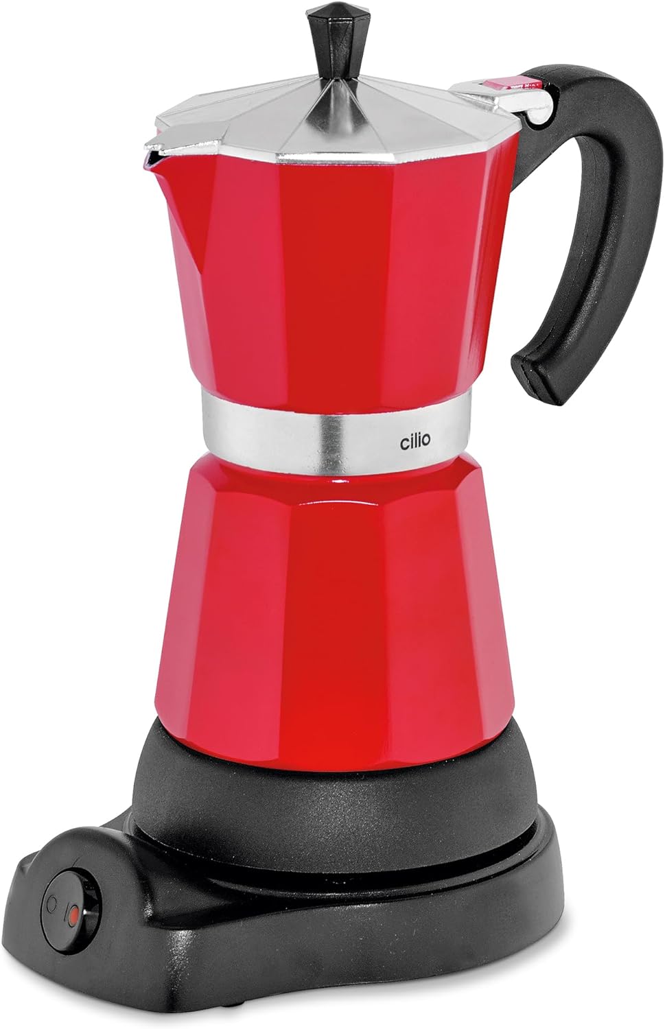 cilio Espressokocher Classico für 6 Tassen | elektrisch 480W | Ø 11,5 cm Höhe: 25 cm | Aluminium | R