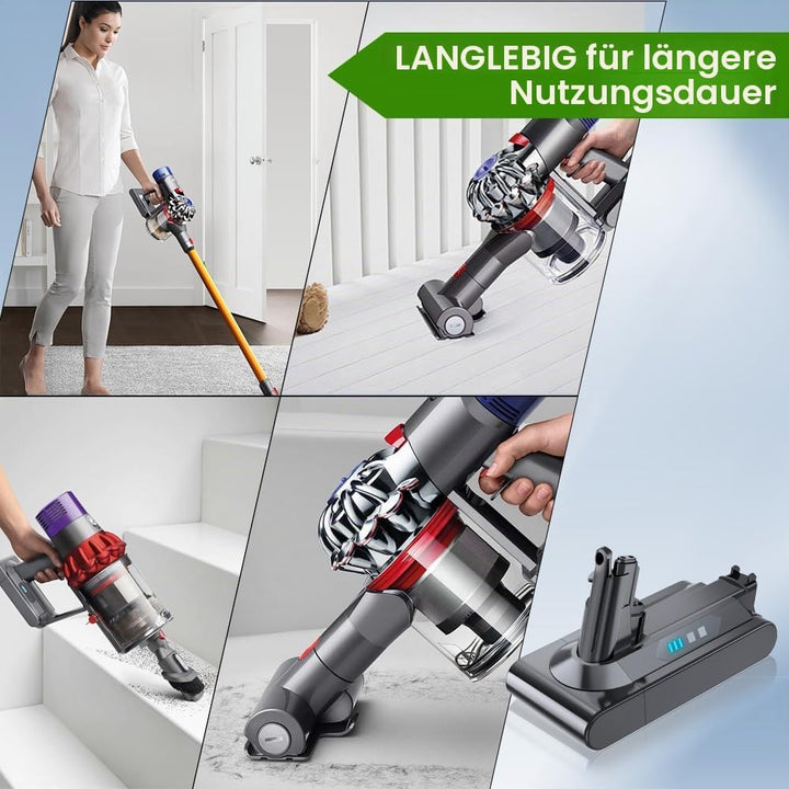V10 Akku für Dyson V10 Serie, 8000mAh Neues Upgrade Hochkapazitäts Ersatzakku für Dyson v10 Tier/Abs