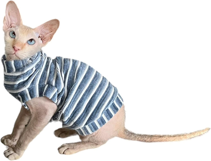 Kotomoda Katzen Kleidung T-Shirt Kord staubblau fur Sphynx Katzen (S), S