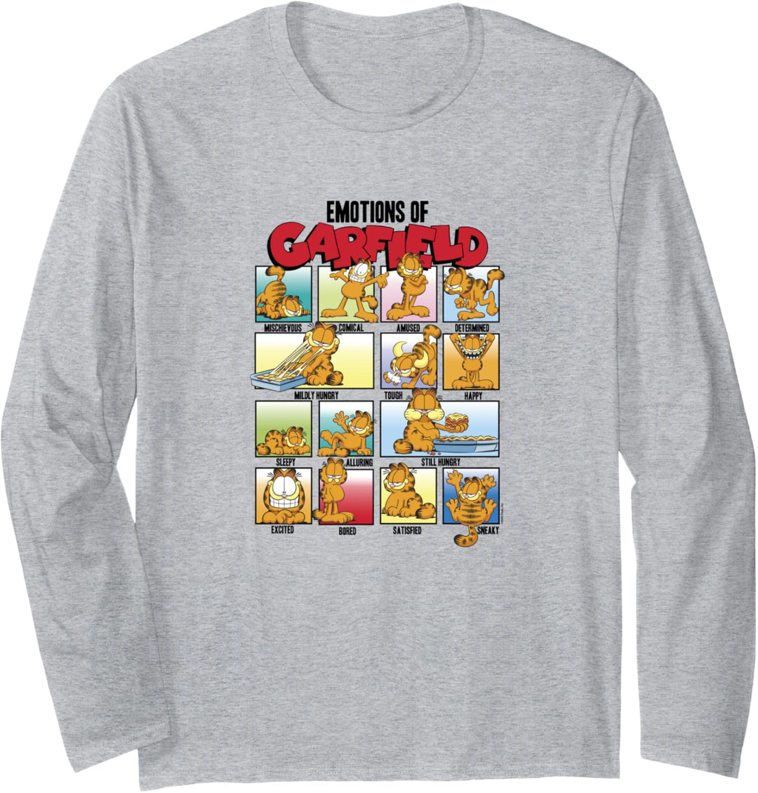 Garfield Gefühle Rotes Grid Langarmshirt