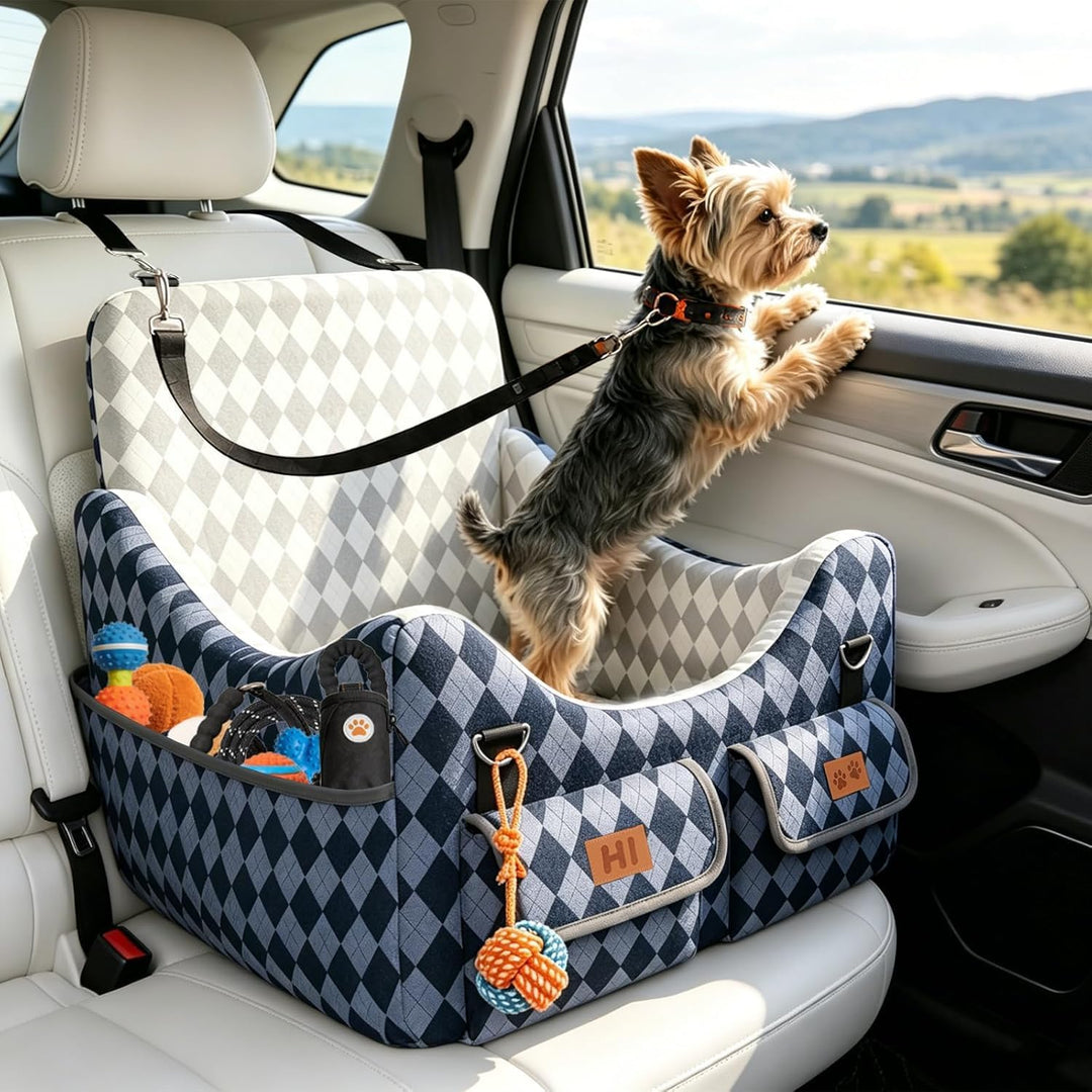 Hundeautositz Hundesitz Kleine Hunde- und Mittelhunde bis 16 kg (35 lbs), Hundebooster mit Memory-Sc