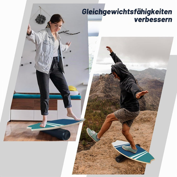 Leogreen Balance Board aus Holz in Surfboard, 7-in-1 Surfin Balanceboards Erwachsene Gleichgewichtst