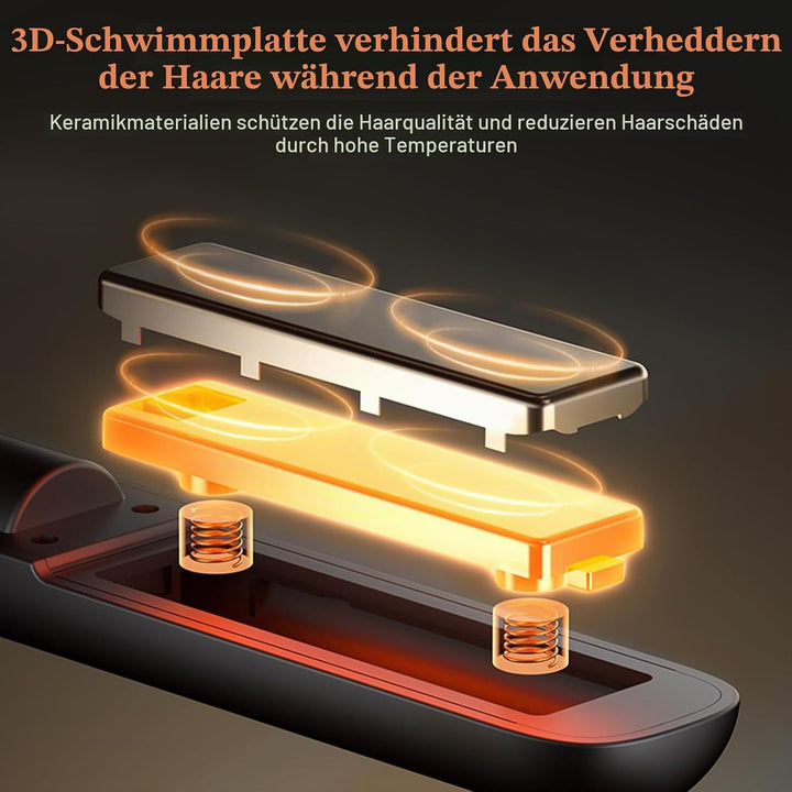 Foreverup Mini Glätteisen Kabellos, 2 in 1 Haarglätter Glätteisen mit 4 Temperaturen, Wiederaufladba