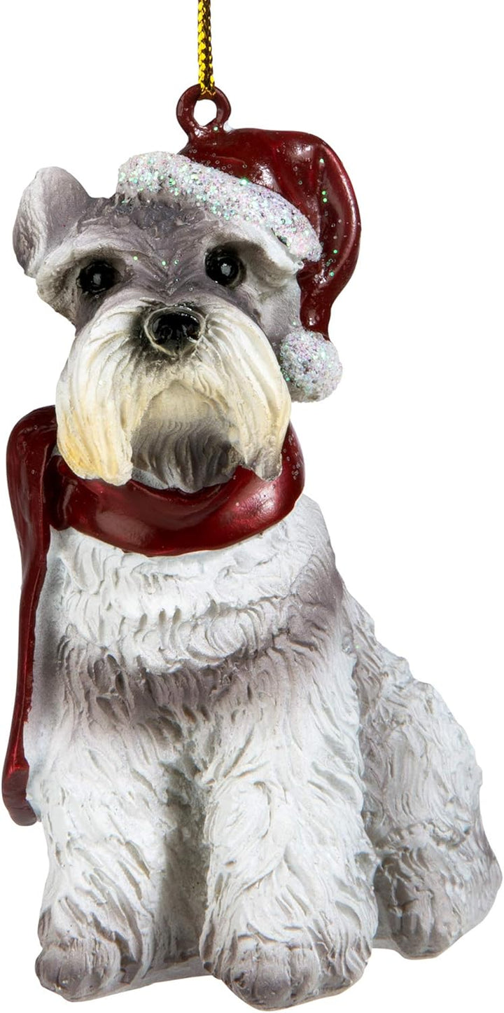 Design Toscano Christmas Ornaments, Weihnachtszwergschnauzer Ferienhundeornamente, Zwergschnauzer