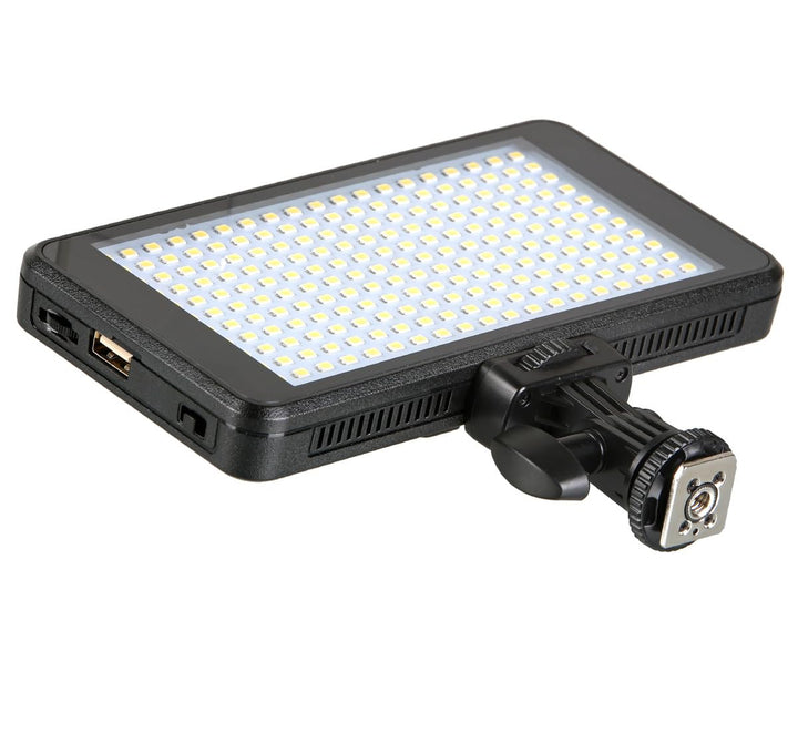 ayex Extraflache dimmbare Videoleuchte mit 228 LEDs und Power Bank Funktion mit Diffusoren und Neige