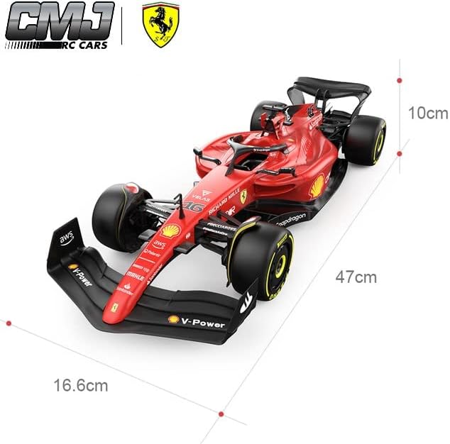 Ferrari F1 F1-75 RC Auto (1:12 Skala) - Fernbedienungsauto für Formel 1 der Saison 2022 Fahrer - Cha