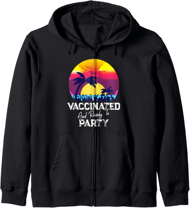Vaccinated And Ready To Party Beach Funny Travel Vacation Kapuzenjacke