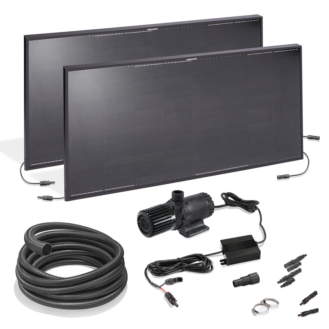 esotec Solar Bachlaufset Waterfall 270 8000 Pro, Komplettset, Bachlaufpumpe 8000l/h, Erdspiess, Sola