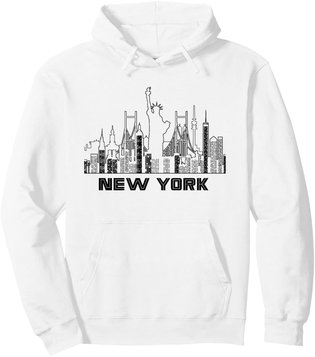 New York City Skyline Freiheitsstatue Silhouette New York Pullover Hoodie