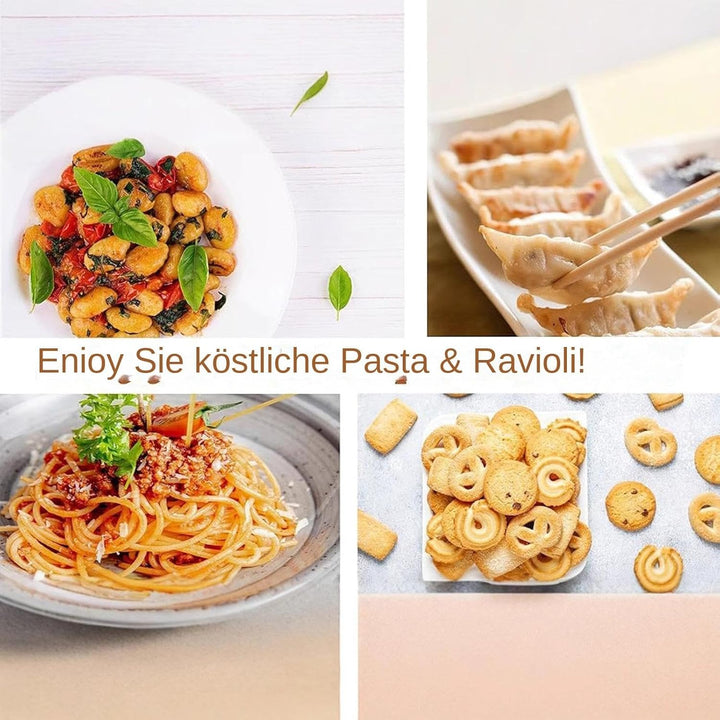 Pasta -Herstellungstools, Pasta -Herstellung - Teigbrett Holzgewinde Rolling Pin - 8x Knödelmacher R