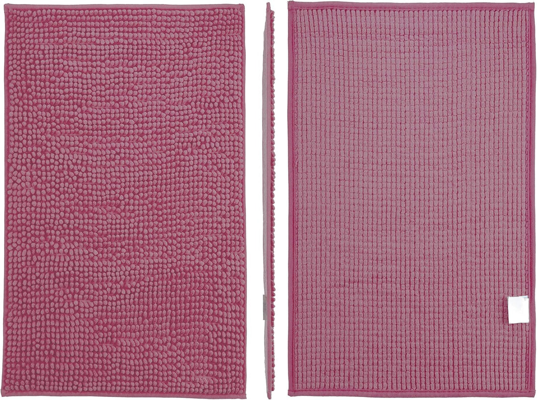 Brandsseller Moderne Chenille Badmatte Duschmatte Badeteppich im Shaggy Style (70x120 cm, Lila) 70x1