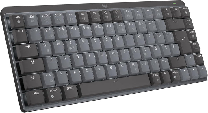 Logitech MX Mechanische kabellose Mini-Tastatur mit Beleuchtung, Taktile leise Tasten, Hintergrundbe