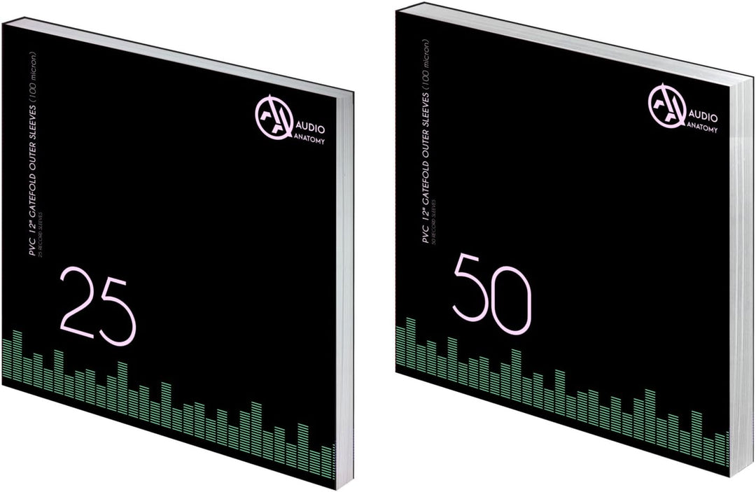 Audio Anatomy Vinyl-Doppel LP Gatefold Aussenhüllen 12“ PVC/100µ - Transparent, 50 Stück