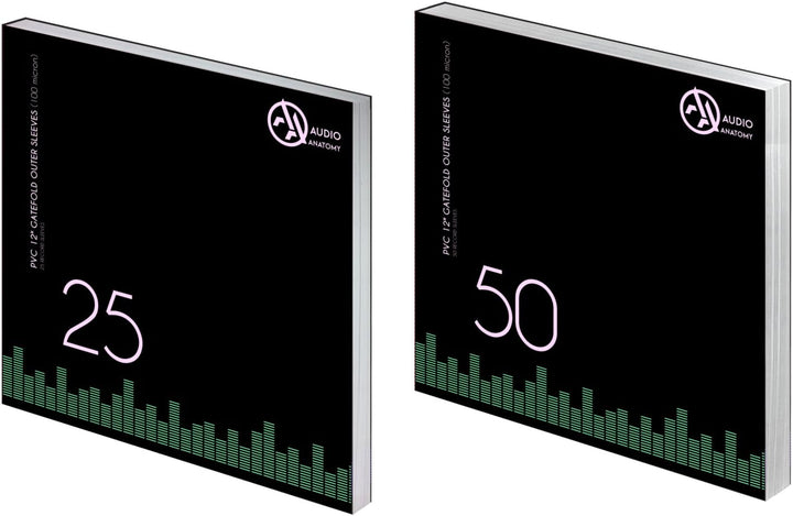 Audio Anatomy Vinyl-Doppel LP Gatefold Aussenhüllen 12“ PVC/100µ - Transparent, 50 Stück