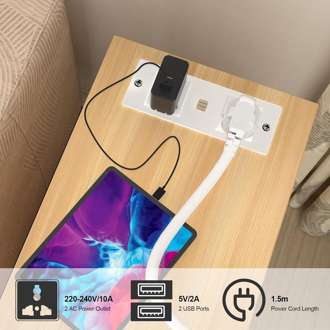 Lvhecforhm 2er Set Schmal Nachttisch mit Rollen, Schmaler Kleiner Nachtschrank im Schlafzimmer Platz