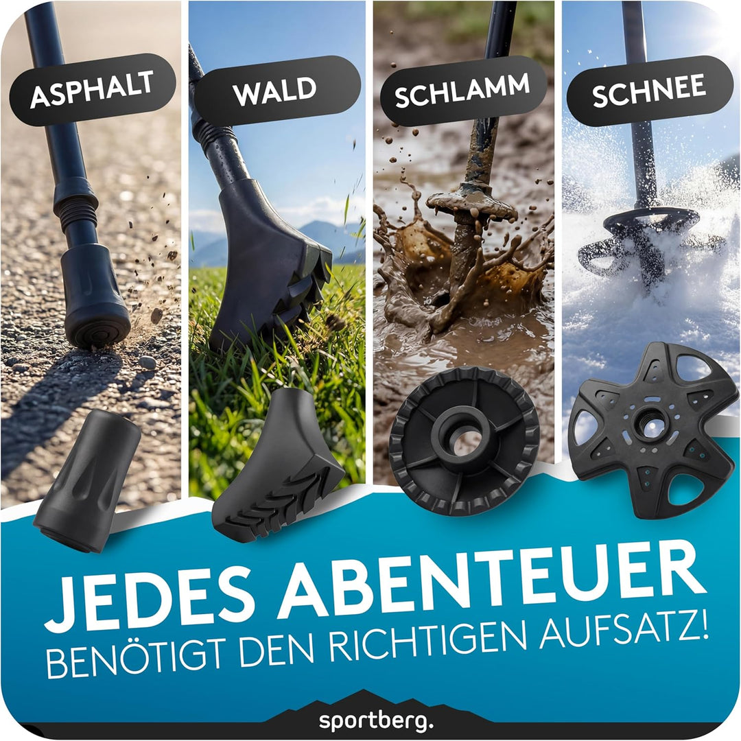 Wanderstöcke faltbar Carbon/Aluminium – leichte Teleskop Walking Stöcke mit Korkgriff, höhenverstell