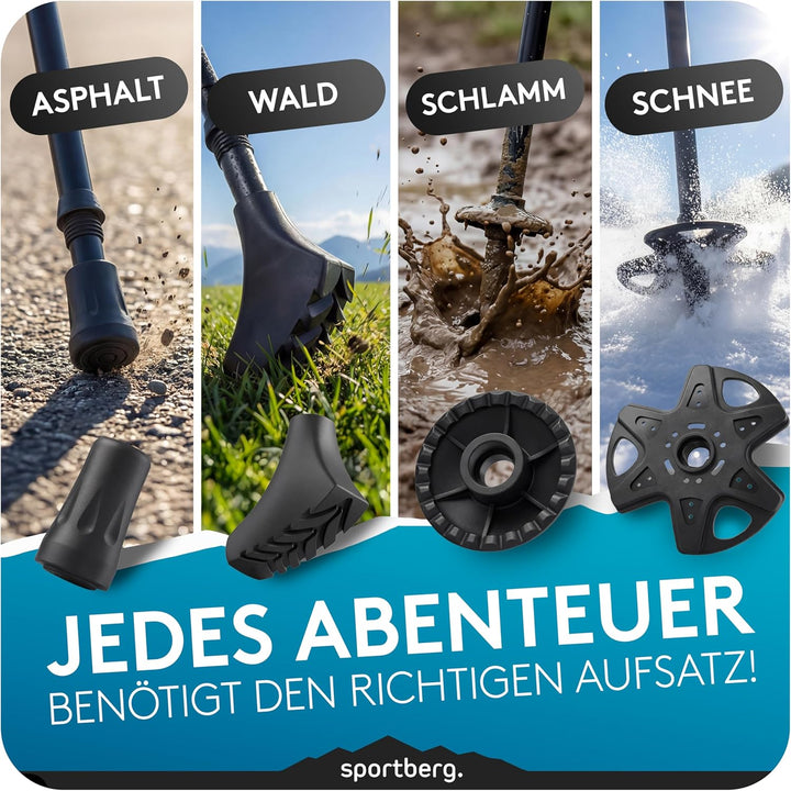 Wanderstöcke faltbar Carbon/Aluminium – leichte Teleskop Walking Stöcke mit Korkgriff, höhenverstell
