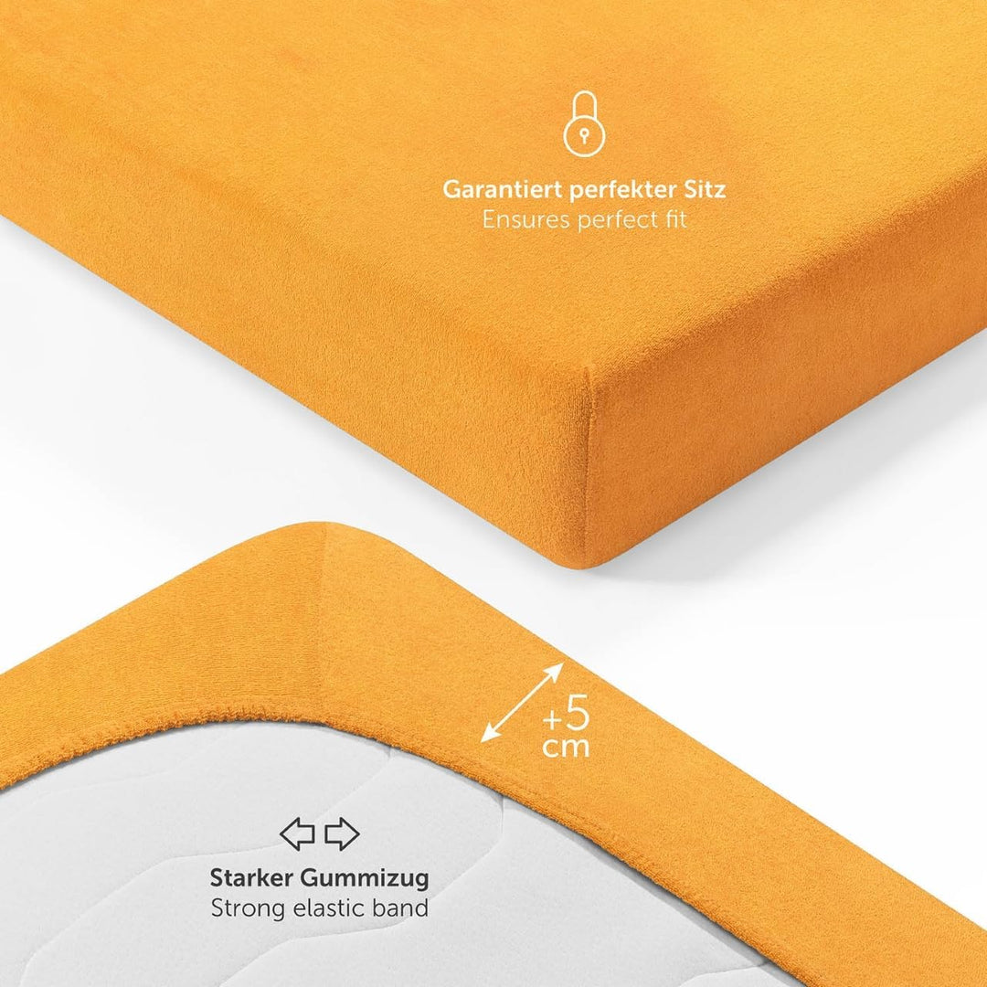 Blumtal® Frottee Spannbettlaken 100x200 cm - Oeko-TEX zertifiziertes Spannbetttuch 100x200 cm - Frot