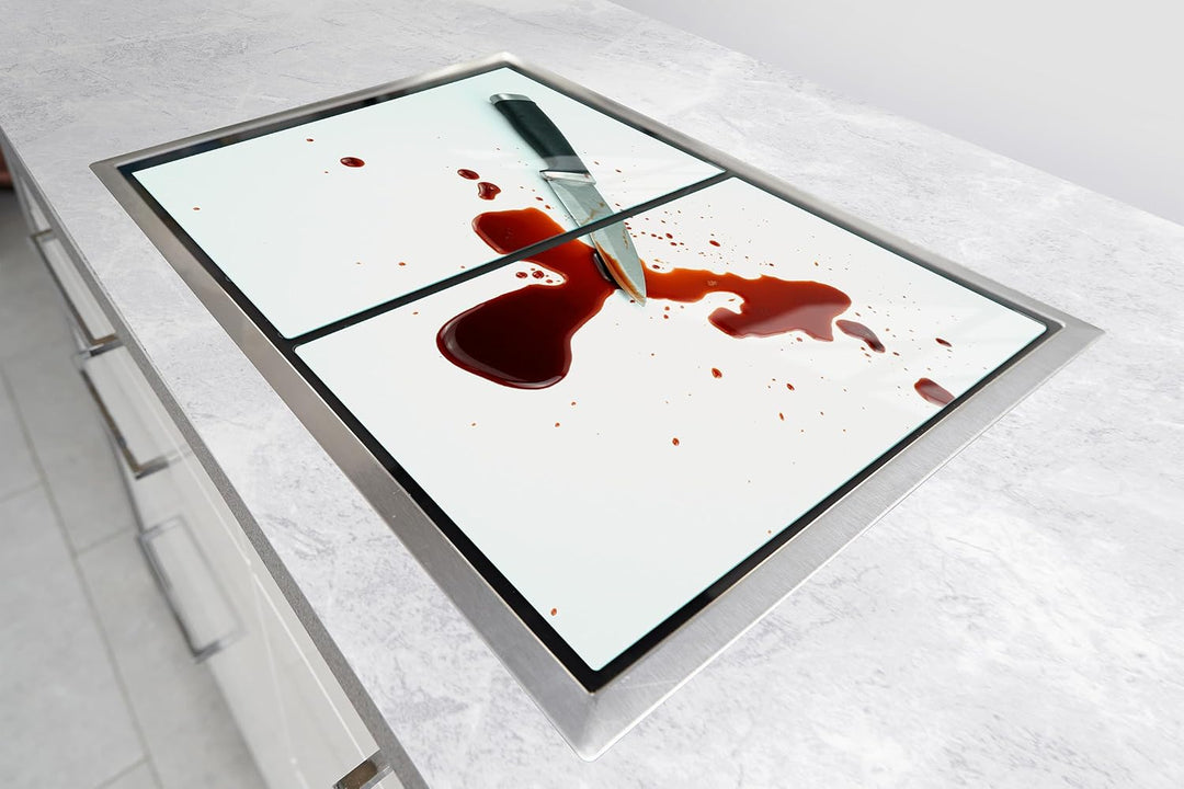 TMK ArtDeko Herdabdeckplatte 2 Teilig 30x52 + 40x52 cm - Spritzschutz Herdabdeckung – Herdschutz aus