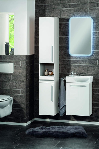 FACKELMANN Waschbecken rechts Gäste-WC / Waschtisch aus Keramik / Masse (B x H x T): ca. 45 x 10,5 x