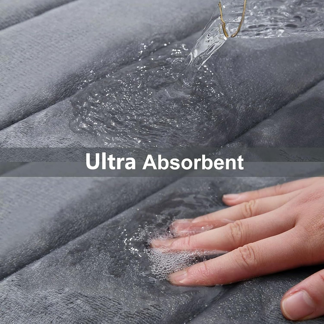 Homaxy Memory Foam Badezimmer Badeteppiche Saugfähige Rutschfester Badvorleger Waschbar Badematte -