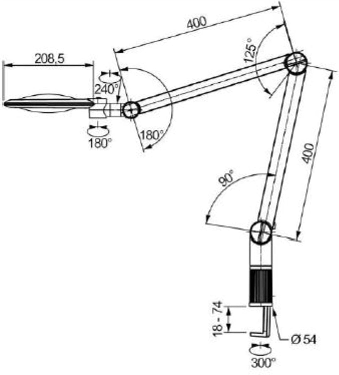 Eschenbach Lupenleuchte varioLED+, 3,55D, 1,9X, Ø132mm, AA100mm